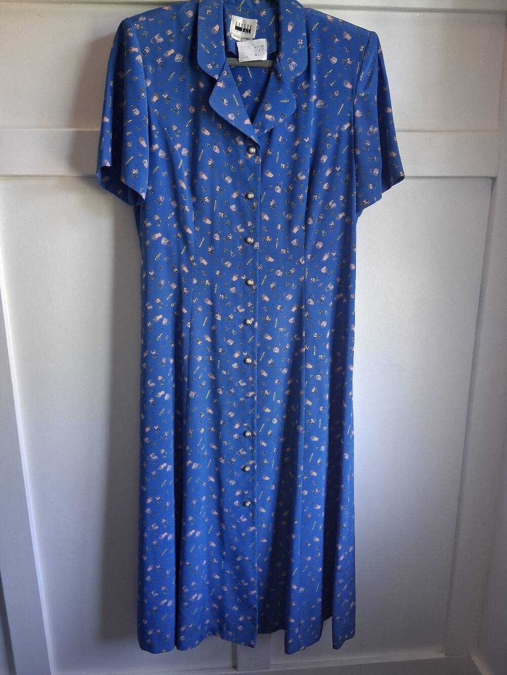 💙 Vintage Leslie Fay Novelty Print Dress | Sz 14 💙